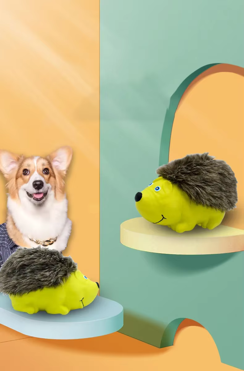 Erizo de látex para perros con textura de púas