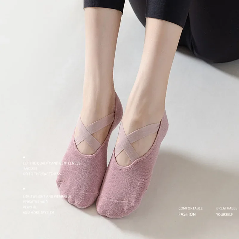 Calcetines antideslizantes de yoga profesional mujer transpirables