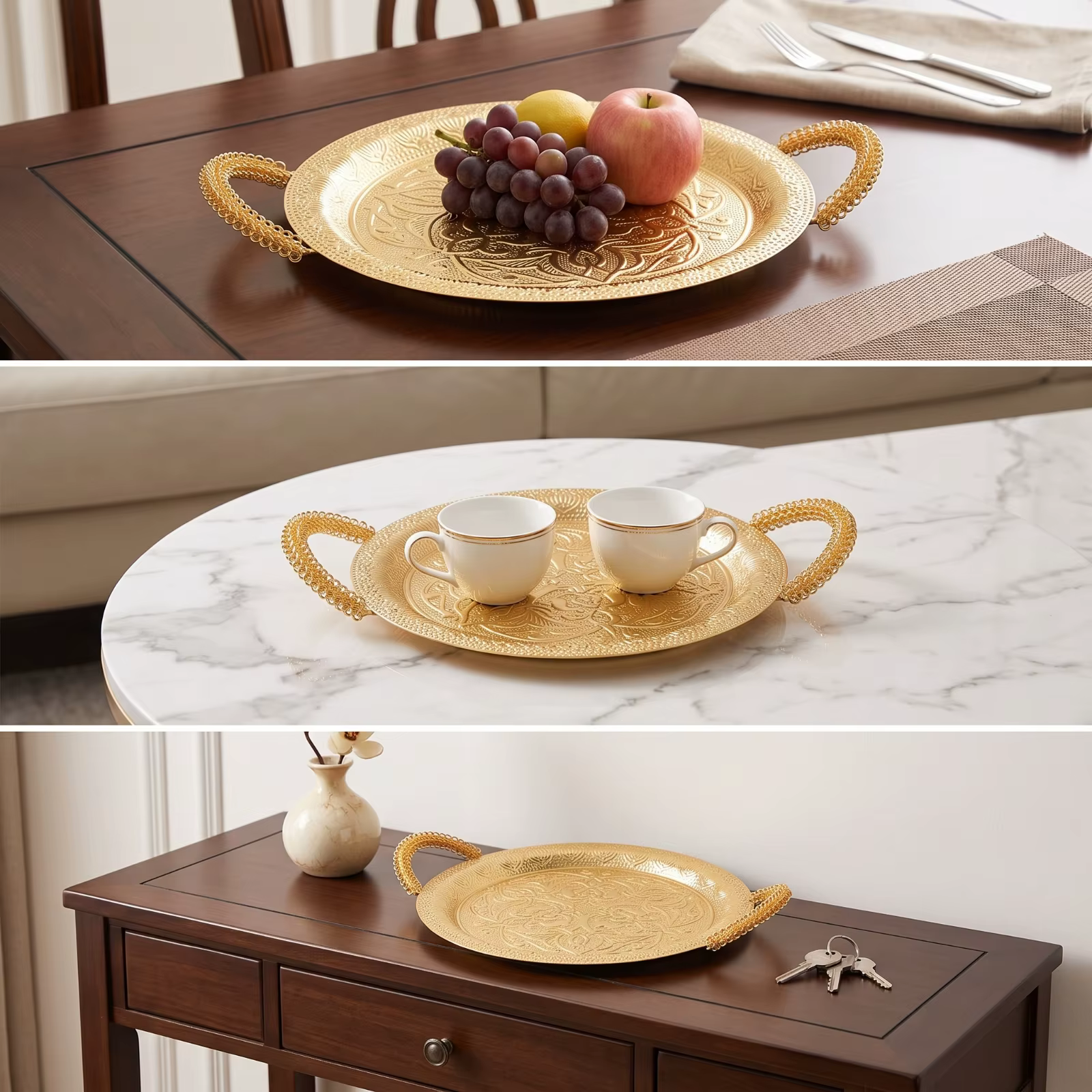 Bandeja de Metal con Asas para Mascotas – Decorativa y Duradera - imagen 5