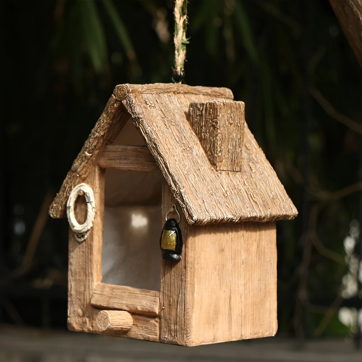 Nido colgante para pájaros: caja de anidación resina en pared exterior