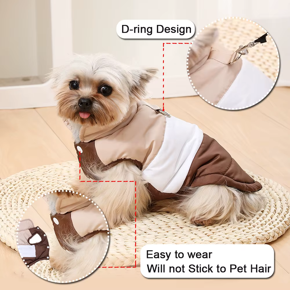 Abrigo acolchado de invierno para perros pequeños - imagen 5