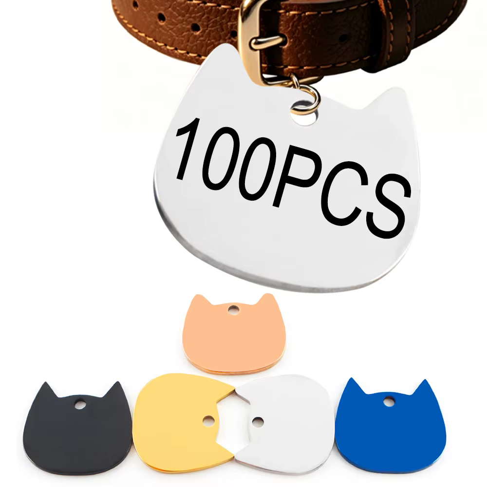 Placa identificativa de acero con cara para gatos y perros - imagen 4