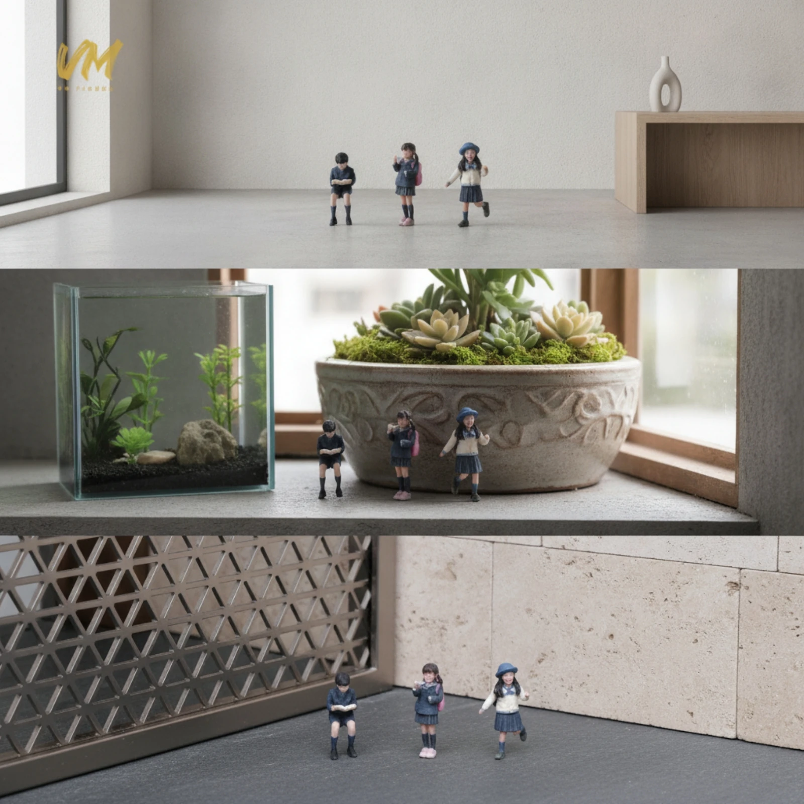 Figuras escolares miniatura realistas – Set 3 piezas detalladas - imagen 2