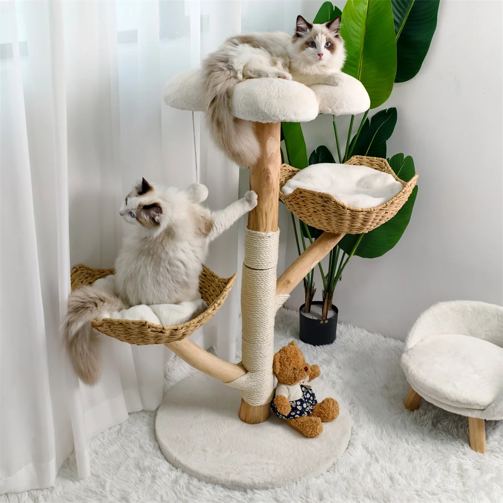 Árbol rascador de madera sauce con torre multinivel sisal - imagen 2
