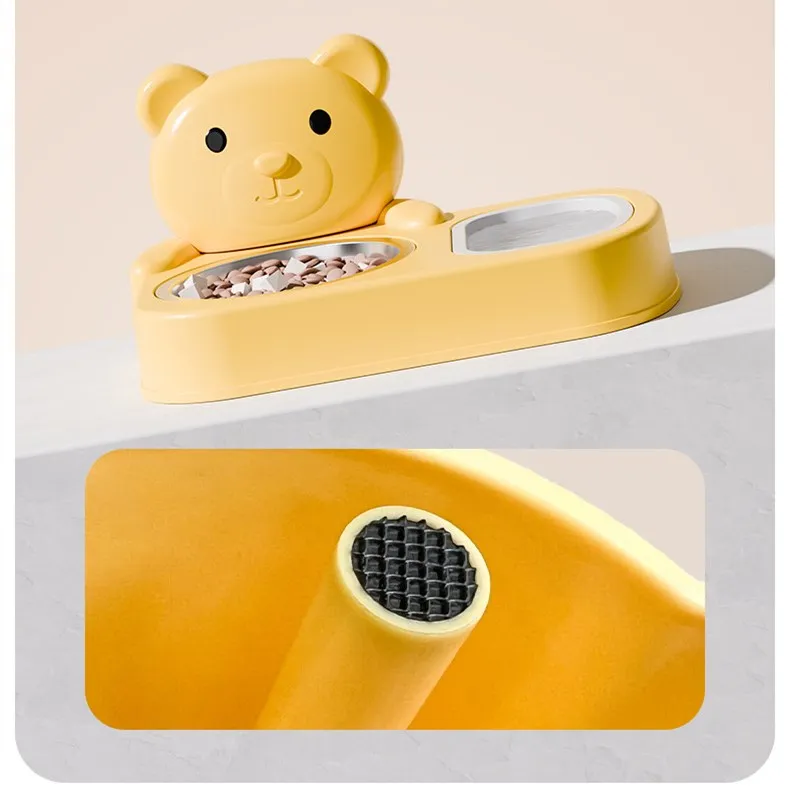 Comedero doble para mascotas con diseño práctico y elegante