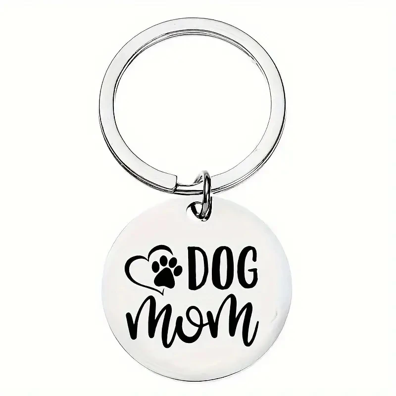 Llavero de acero con placa de identificación para dueños de perros y mascotas