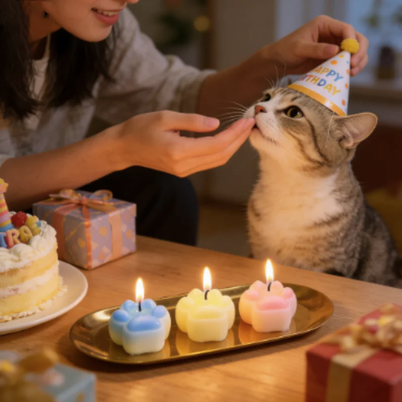 Velas de cumpleaños con forma garra de gato para gatitos y cachorros - imagen 4