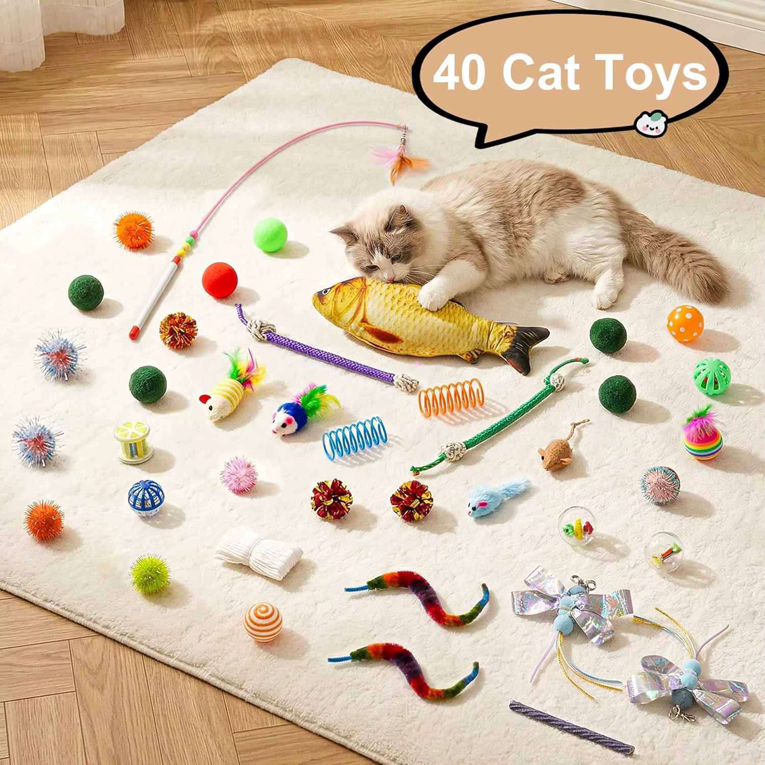 Selección de 20 y 40 juguetes para gatos