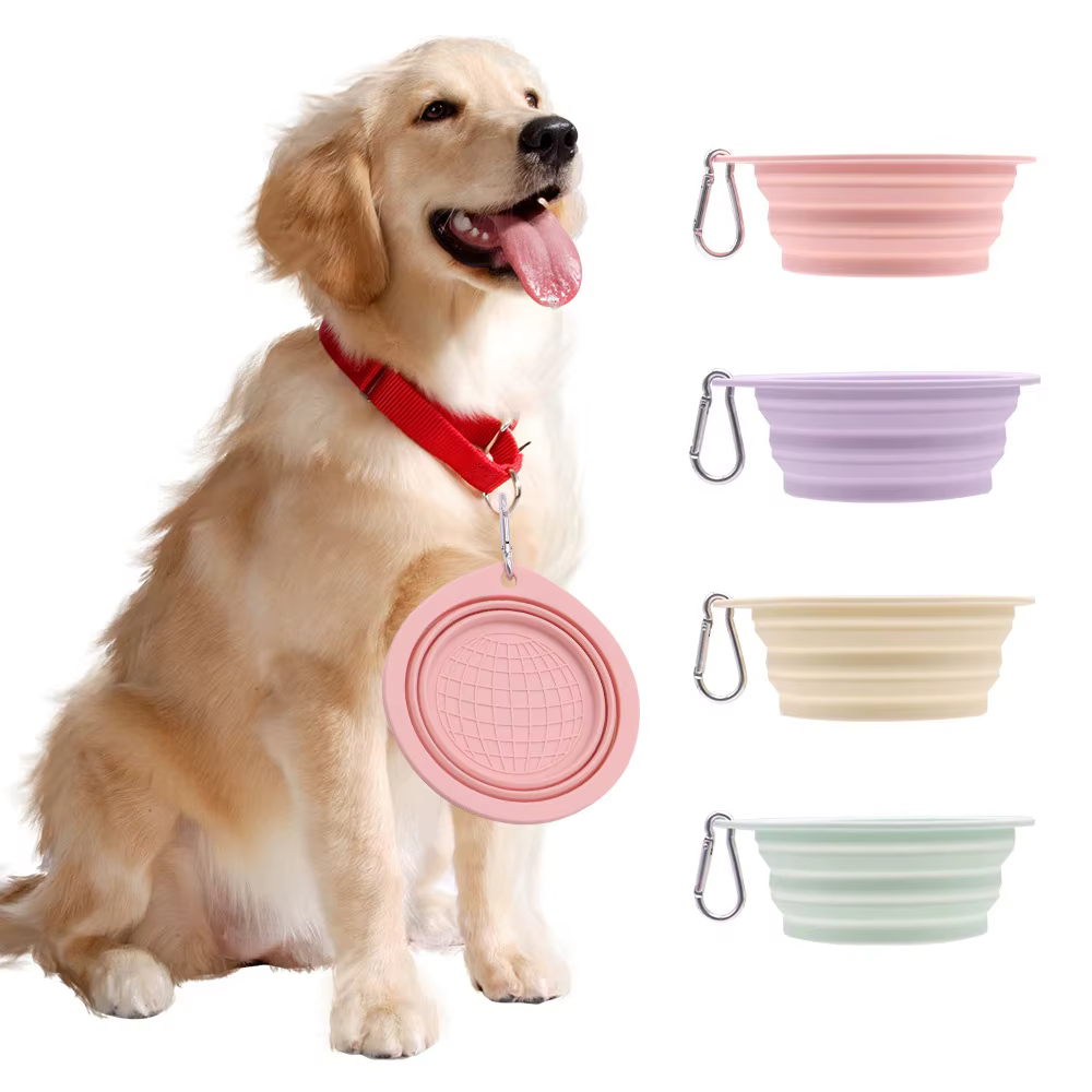 Tazón plegable portátil para perros – Comedero y bebedero de viaje