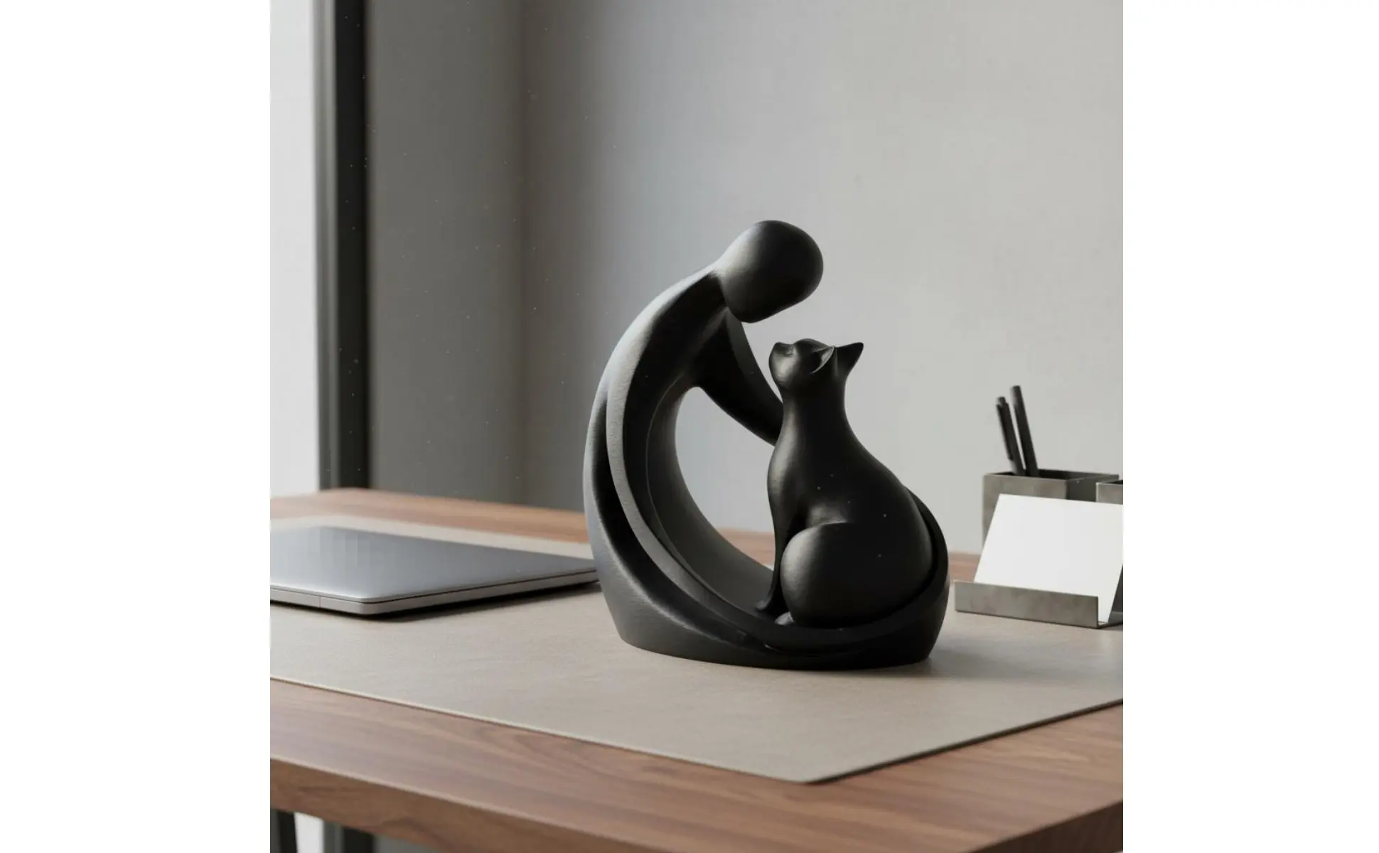 Figura felina abstracta minimalista