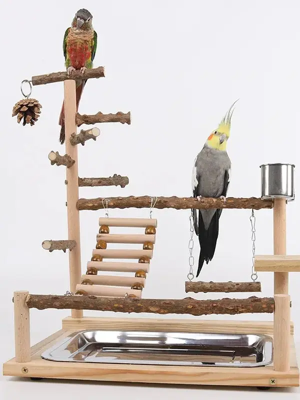 Instalación de la plataforma en una jaula para loros
