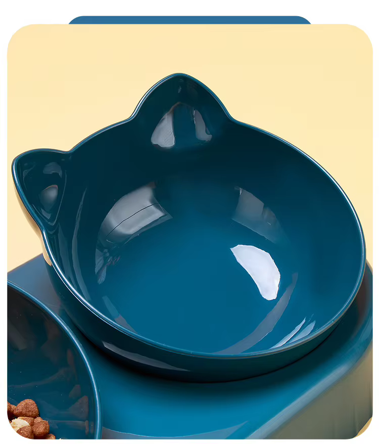 Comedero doble para gatos detalle