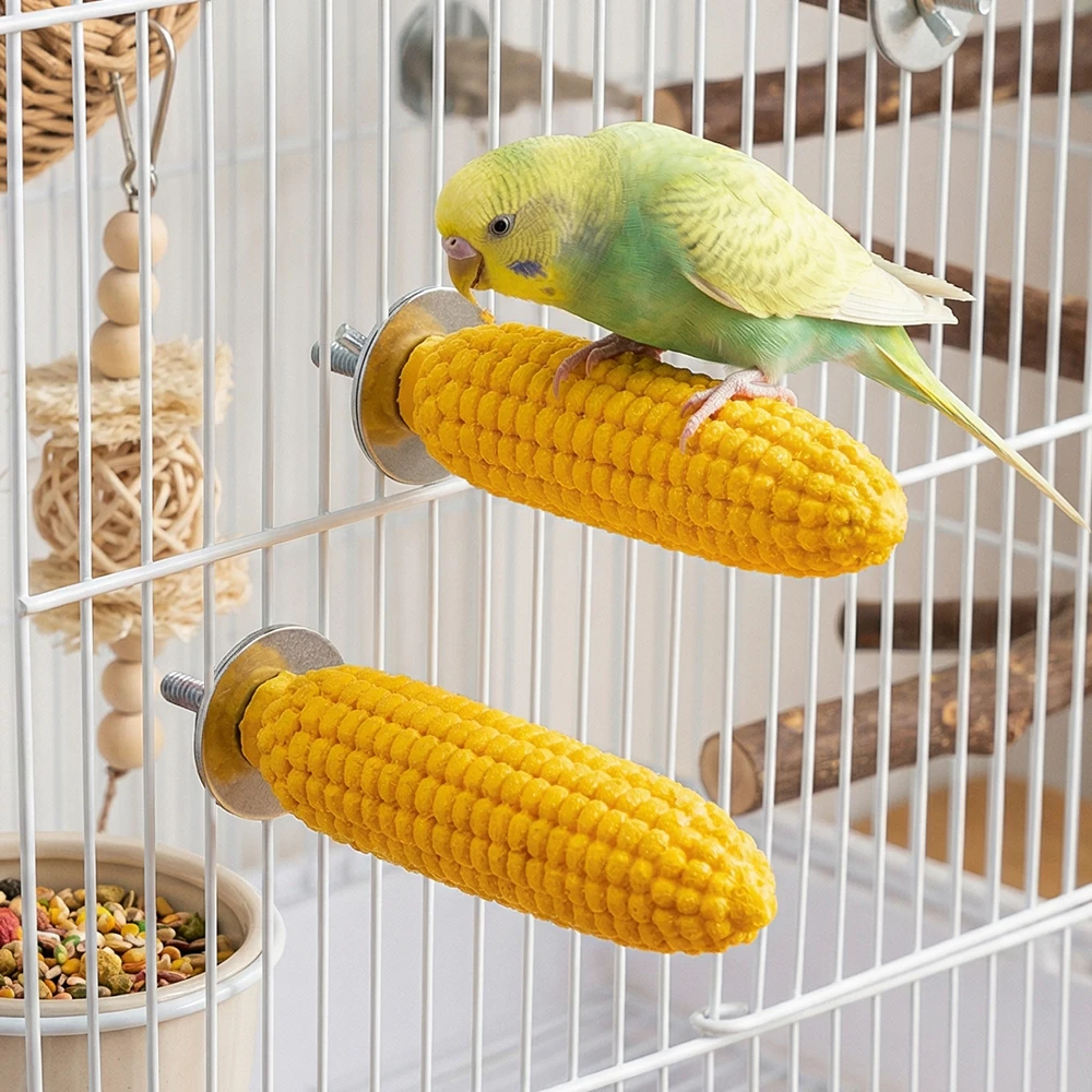 Juguete de maíz y palo para afilar pico en loros, periquitos y cacatúas - imagen 2