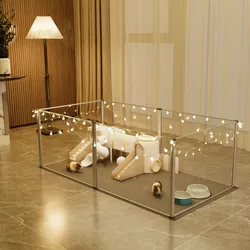 Corral interior acrílico con paneles impermeables para perros