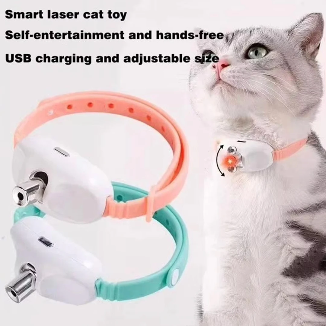 Collar láser recargable: juguete interactivo para gatos con IR - imagen 4