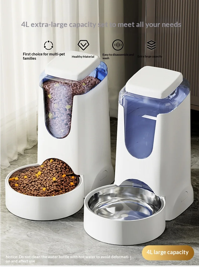 Dispensador 2 en 1 de acero inoxidable para mascotas