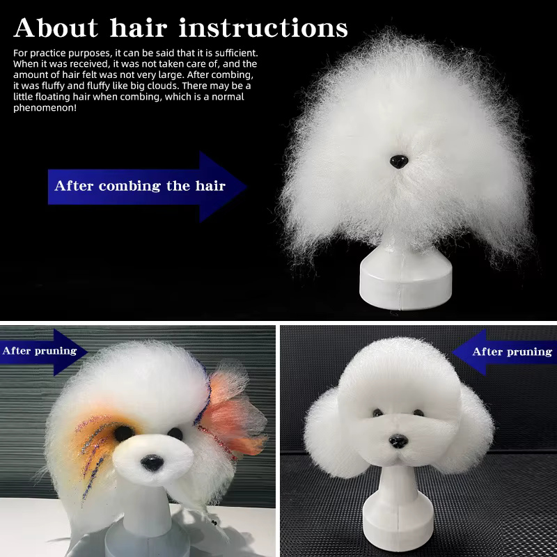 Cabeza práctica peluquería canina – Maniquí realista para entrenar
