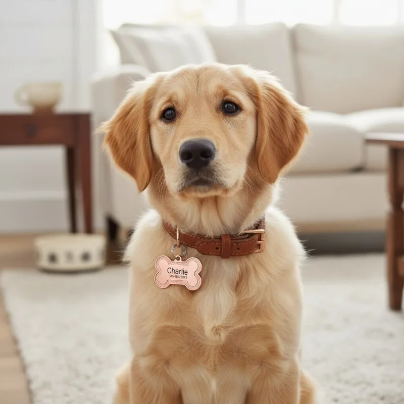Etiqueta identificativa grabada para perros y gatos collar antipérdida - imagen 2