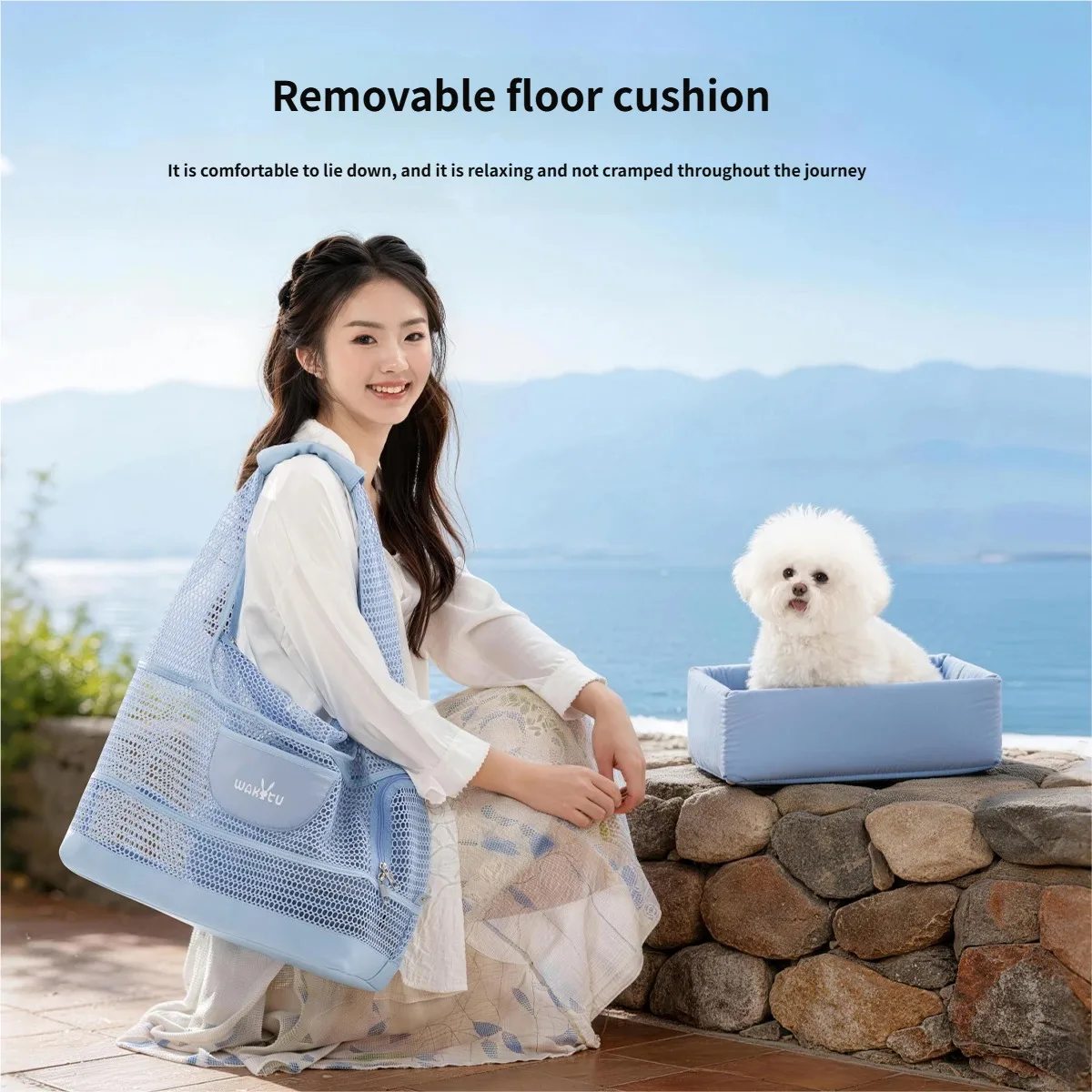 Bolsa de transporte transpirable para gatos y perros, verano