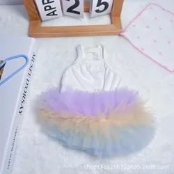 Vestido princesa de malla esponjosa transpirable para perros
