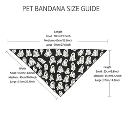 Pañuelo triangular para perro y gato – Estampado fantasma Halloween