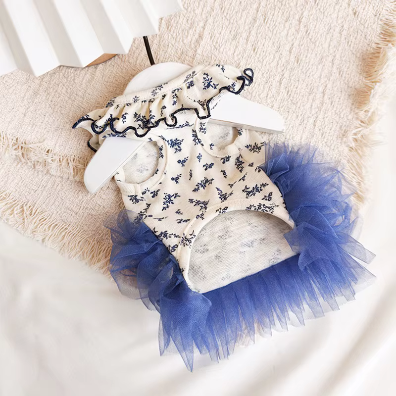 Ropa de verano para perros y gatos: vestido tutú con estampado - imagen 3