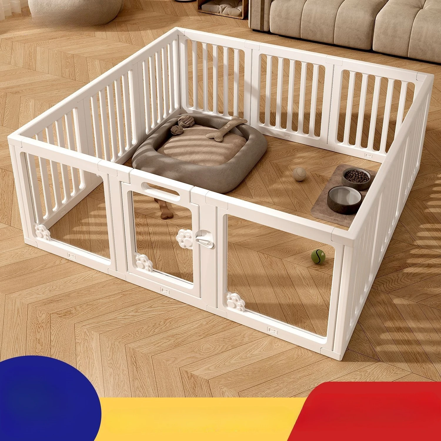 Corral portátil interior perros pequeños Bichón Teddy – Valla desmontable - imagen 2