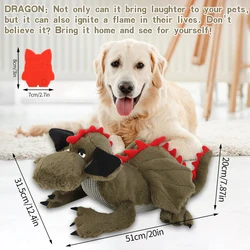 Juguete de peluche suave para perros cachorros con corazón de dragón