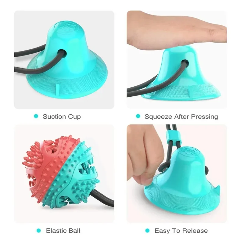 Pelota interactiva con ventosa para perros y cuidado dental - imagen 2