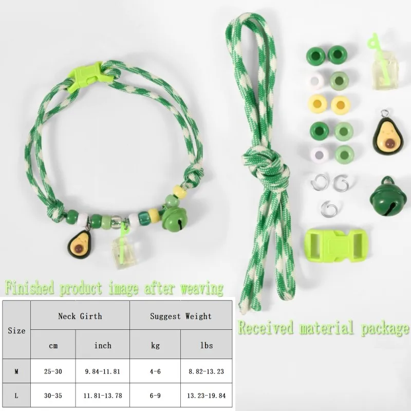 Collar tejido a mano para gato y perro con campana fresa-flor - imagen 4