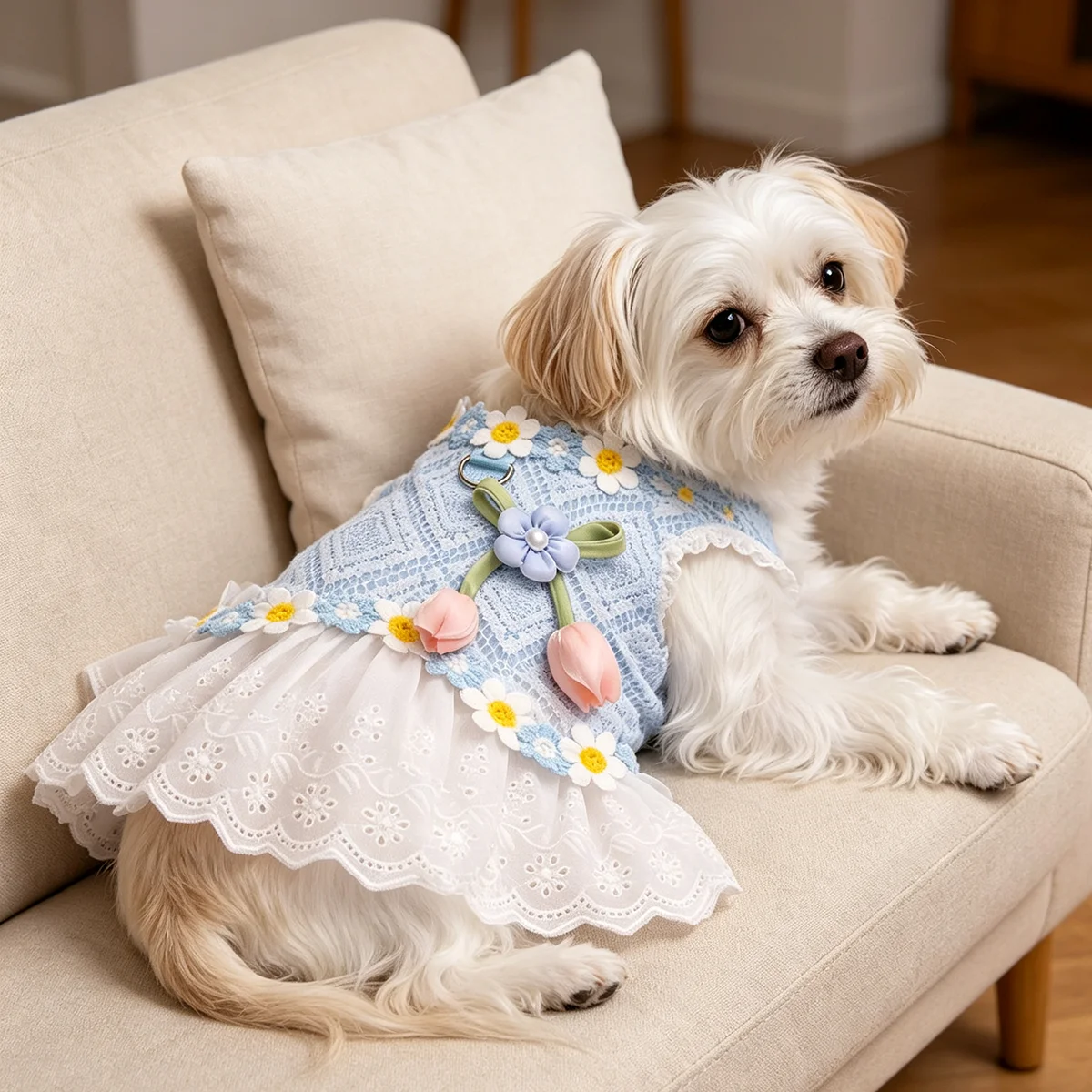 Vestido Tutú Floral de Verano para Perro y Gato - imagen 3
