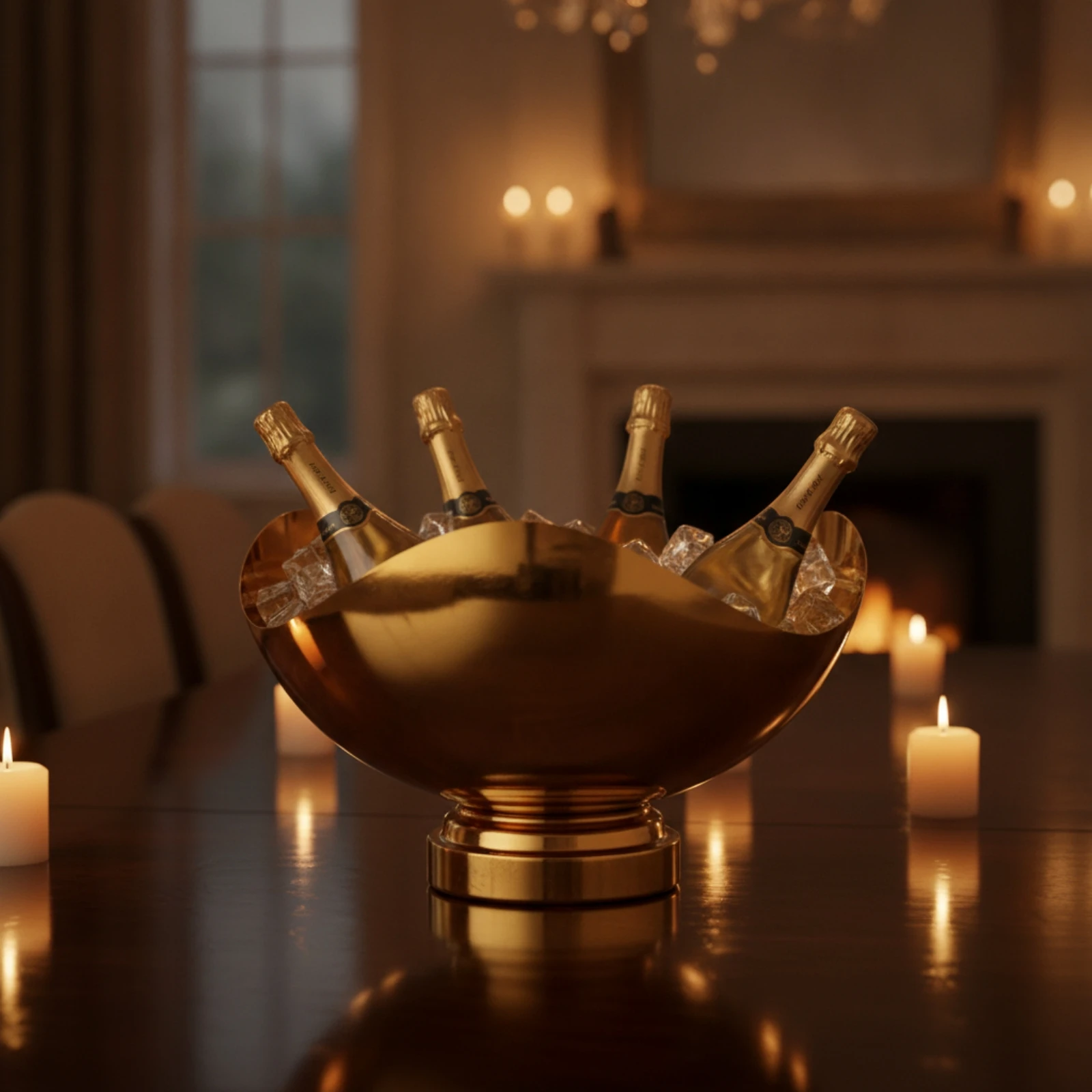 Enfriador Vino Acero Inoxidable Martillado – Cubeta Champán con Pedestal - imagen 5
