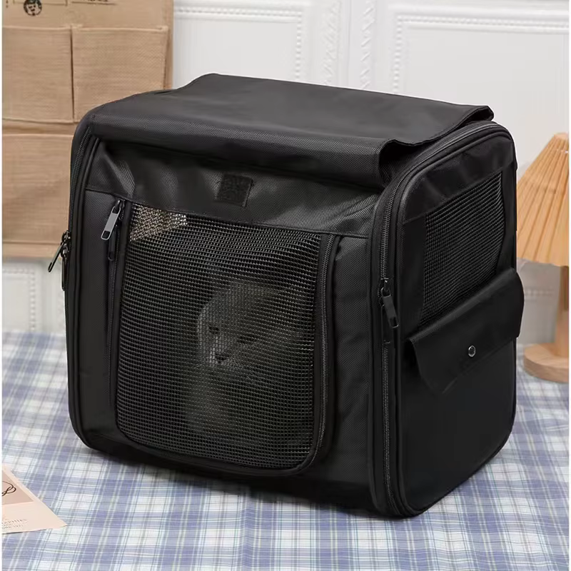 Mochila transpirable de gran capacidad para gatos con bolsillos - imagen 5