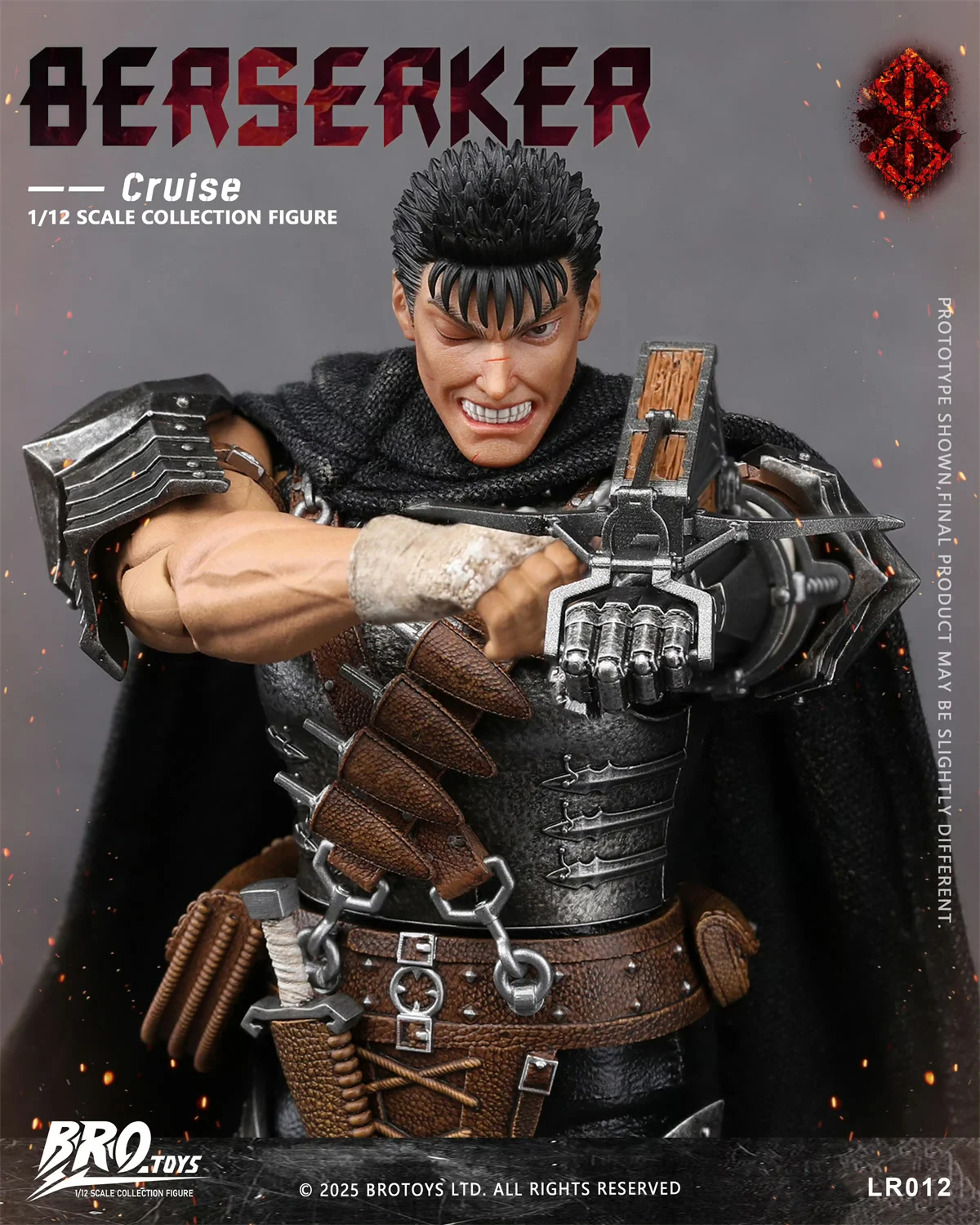 Accesorios de la figura Guts Berserker con espada y manos intercambiables