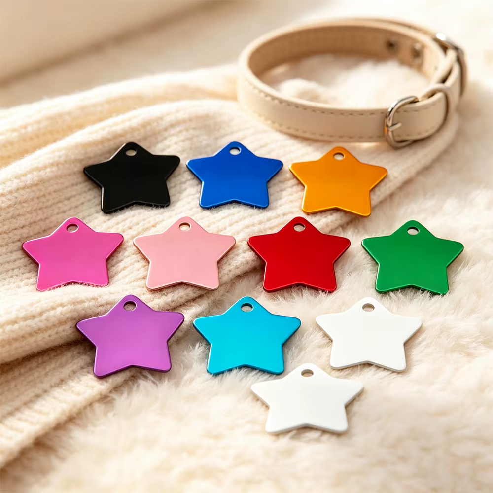 Placa Estrella Personalizable para Gatos y Perros – Identificación con Láser - imagen 2
