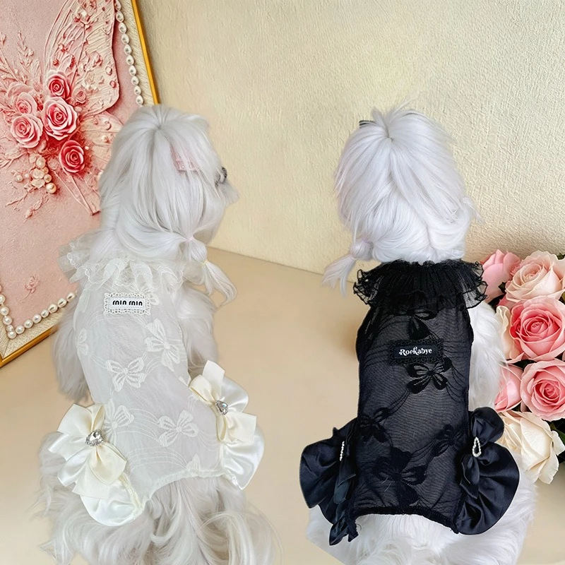 Mono de encaje para mascotas estilo princesa