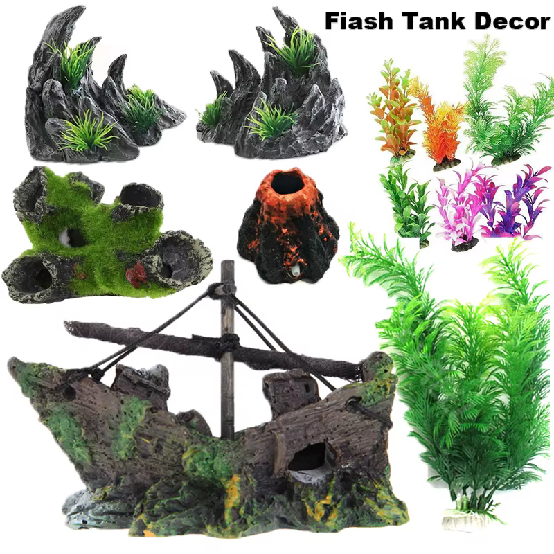 Decoración de acuario tronco de resina con cueva escondite para peces - imagen 4