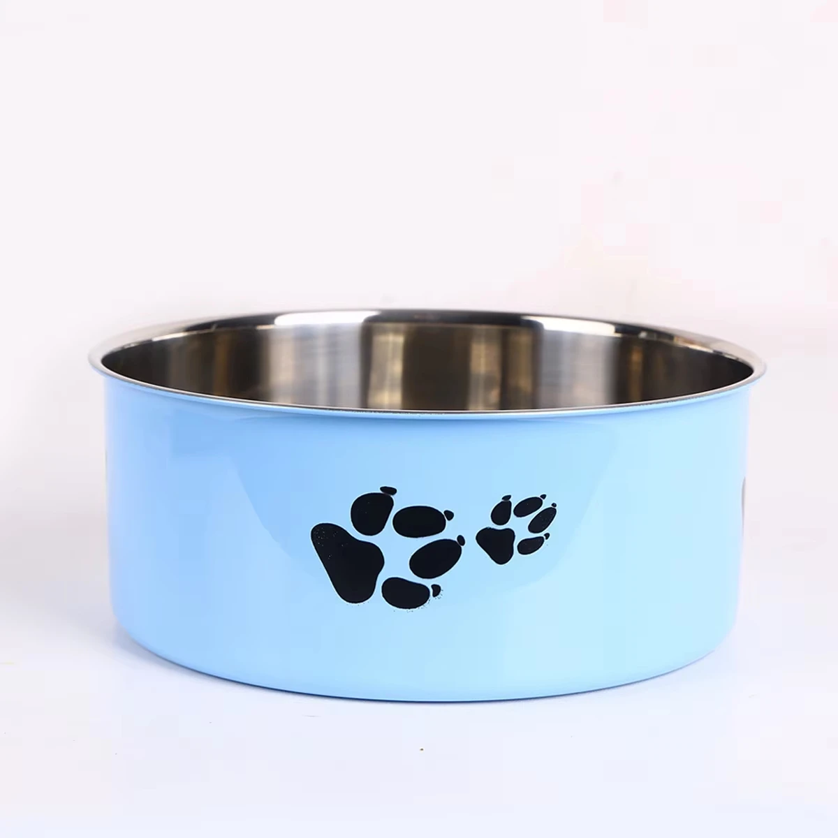 Tazón para perros de acero inoxidable con huella de dibujos