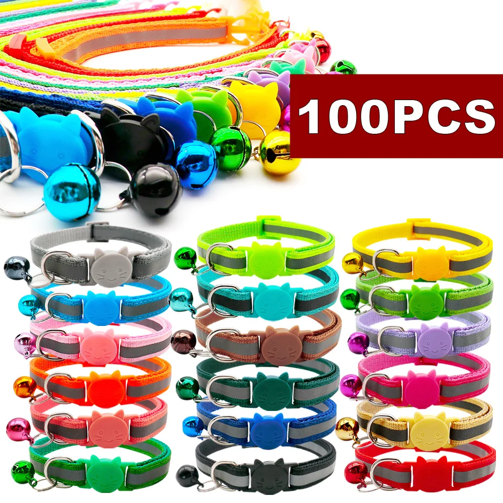Collar reflectante ajustable con campana para perros y gatos - imagen 4