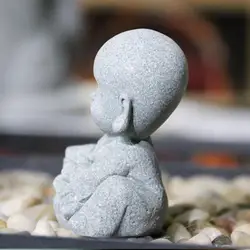 Figura decorativa de Buda monje en resina para interior y jardín