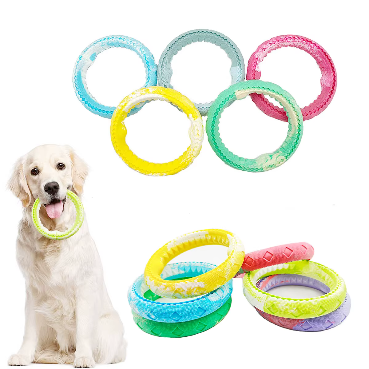 Anillo de goma para masticar resistente, ideal para perros - imagen 2