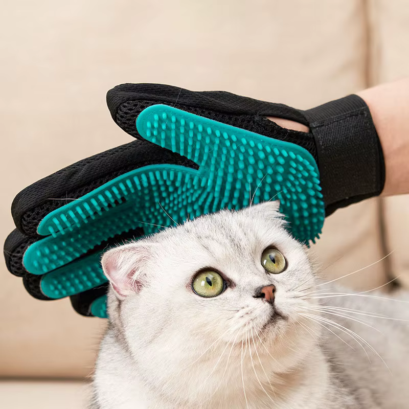 Guante deslanador para perros y gatos, cepillo masaje para baño - imagen 3