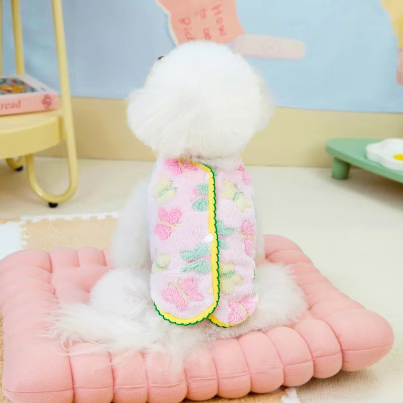 Chaleco de lana con flores para perros y gatos pequeños – Chihuahua y Bichón - imagen 4