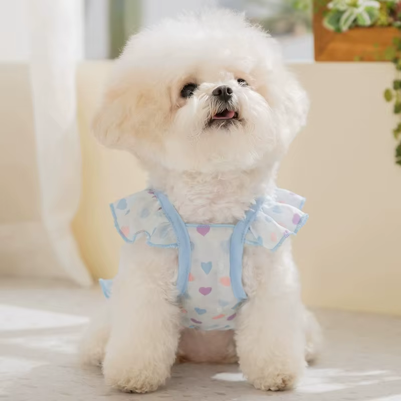 Vestido princesa floral con volantes para perro caniche y gato - imagen 3