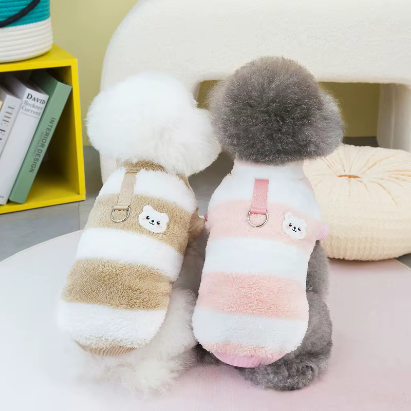 Abrigo rayas invierno perros pequeños gatos Chihuahua Bulldog Francés