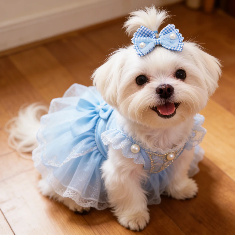 Lazos para pelo de perros y gatos con perlas y banda elástica - imagen 3