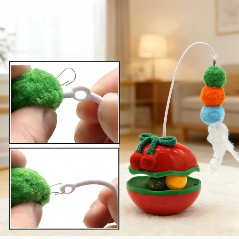 Juguete interactivo con plumas para gatos y perros – Limpieza dental