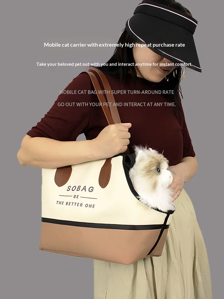Bolsa de transporte para gato y perro con diseño de cabeza fuera