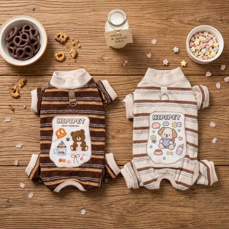 Mono de Felpa para Perros y Gatos – Pijama Cálido Invierno Chihuahua Bichón