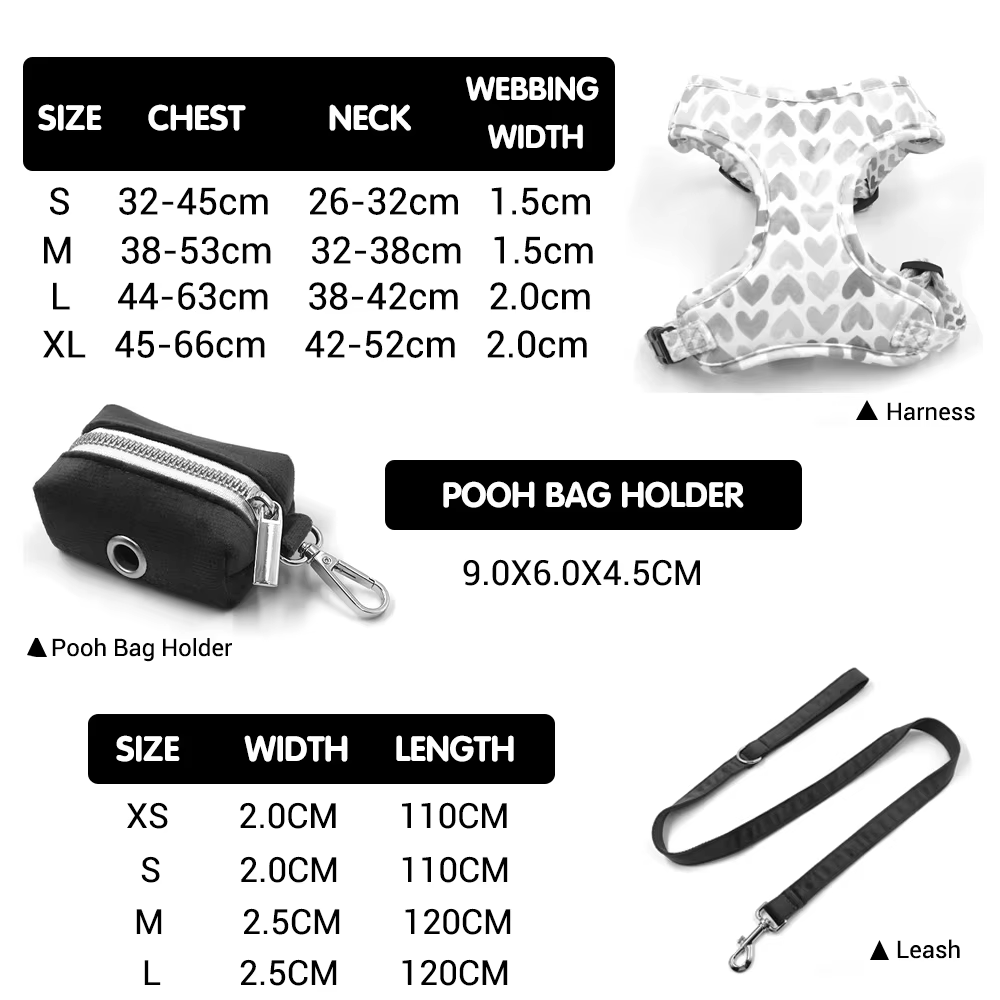 Conjunto collar para perro pequeño acolchado con correa y bolsas - imagen 3